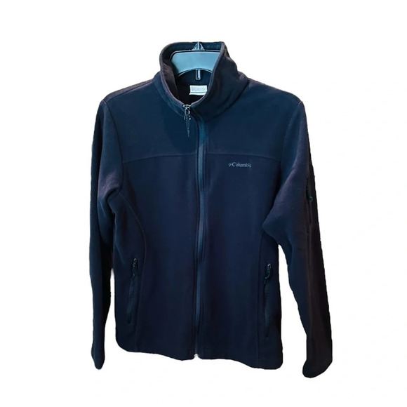 Columbia women’s full zip fleece jacket pockets SZ M black - Picture 1 of 7